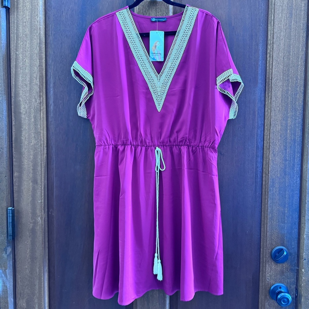 PRETTYGARDEN Women's Casual Summer Dress Size XXL in Wine Red NWT - Picture 2 of 4
